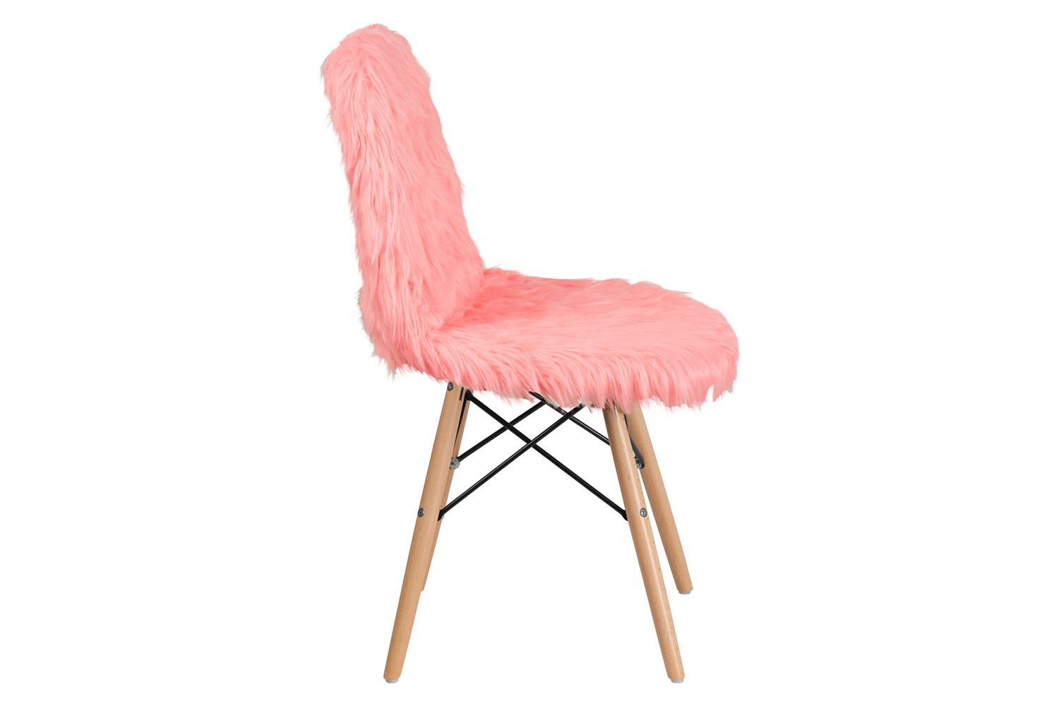 BLNK Calvin Shaggy Dog Accent Chair - Pink