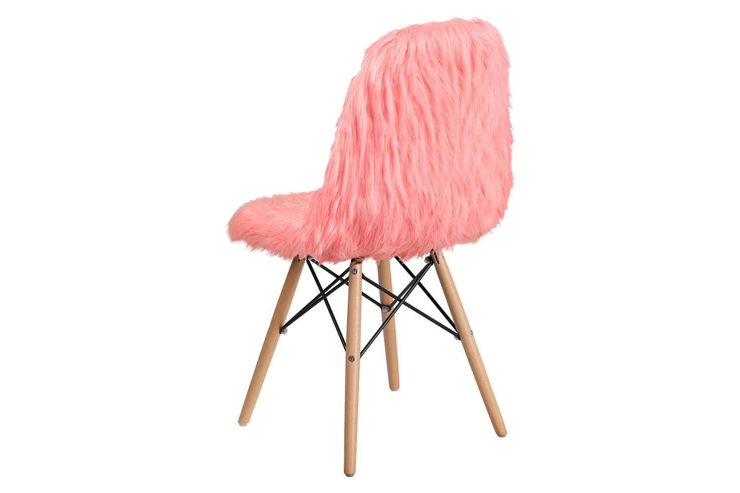 BLNK Calvin Shaggy Dog Accent Chair - Pink