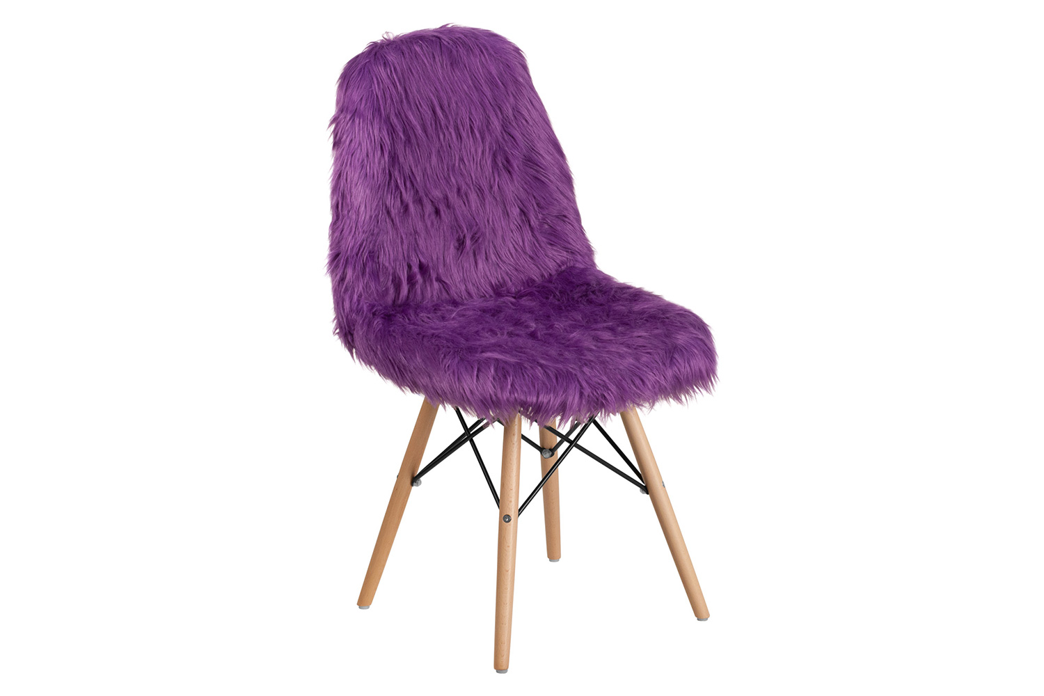BLNK Calvin Shaggy Dog Accent Chair - Purple