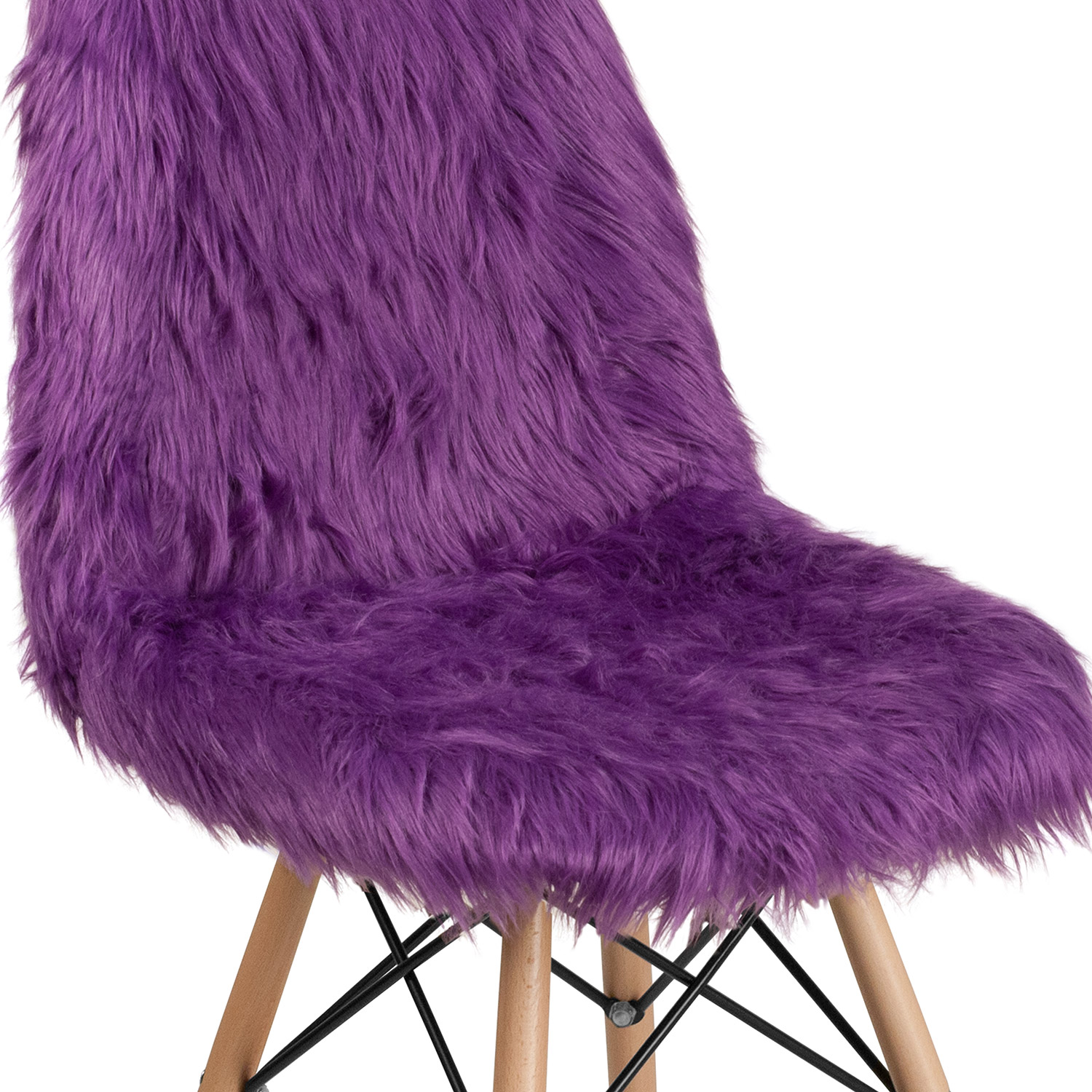 BLNK Calvin Shaggy Dog Accent Chair - Purple