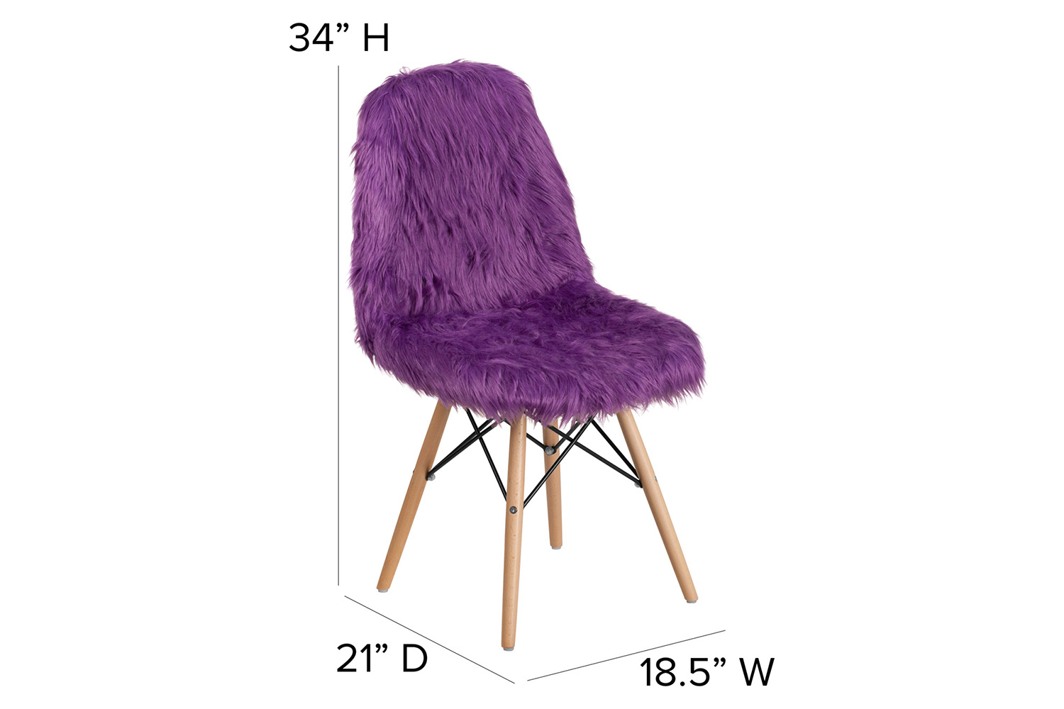 BLNK Calvin Shaggy Dog Accent Chair - Purple
