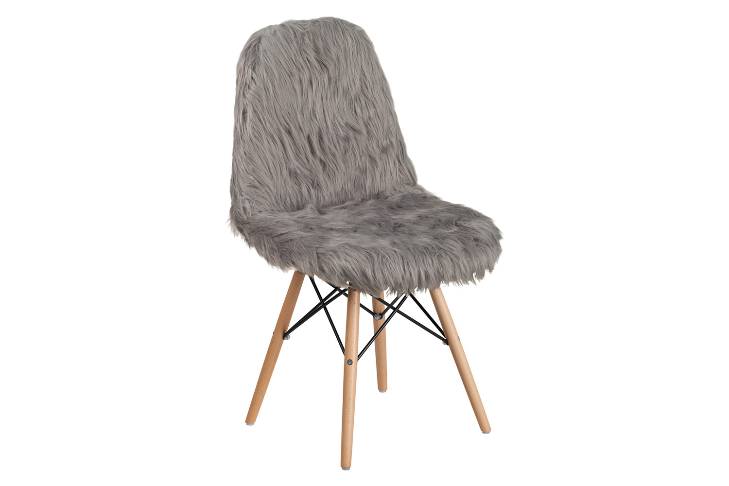 BLNK Calvin Shaggy Dog Accent Chair - Charcoal Gray