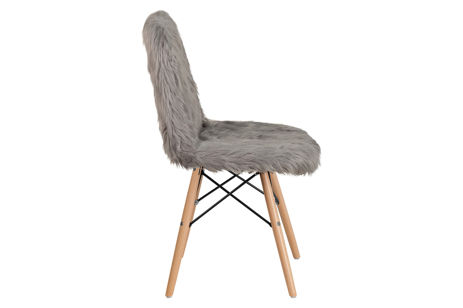BLNK Calvin Shaggy Dog Accent Chair - Charcoal Gray