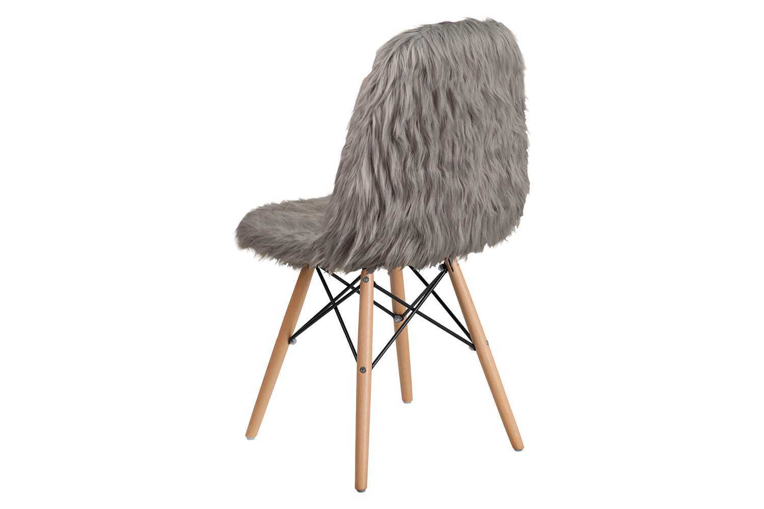 BLNK Calvin Shaggy Dog Accent Chair - Charcoal Gray