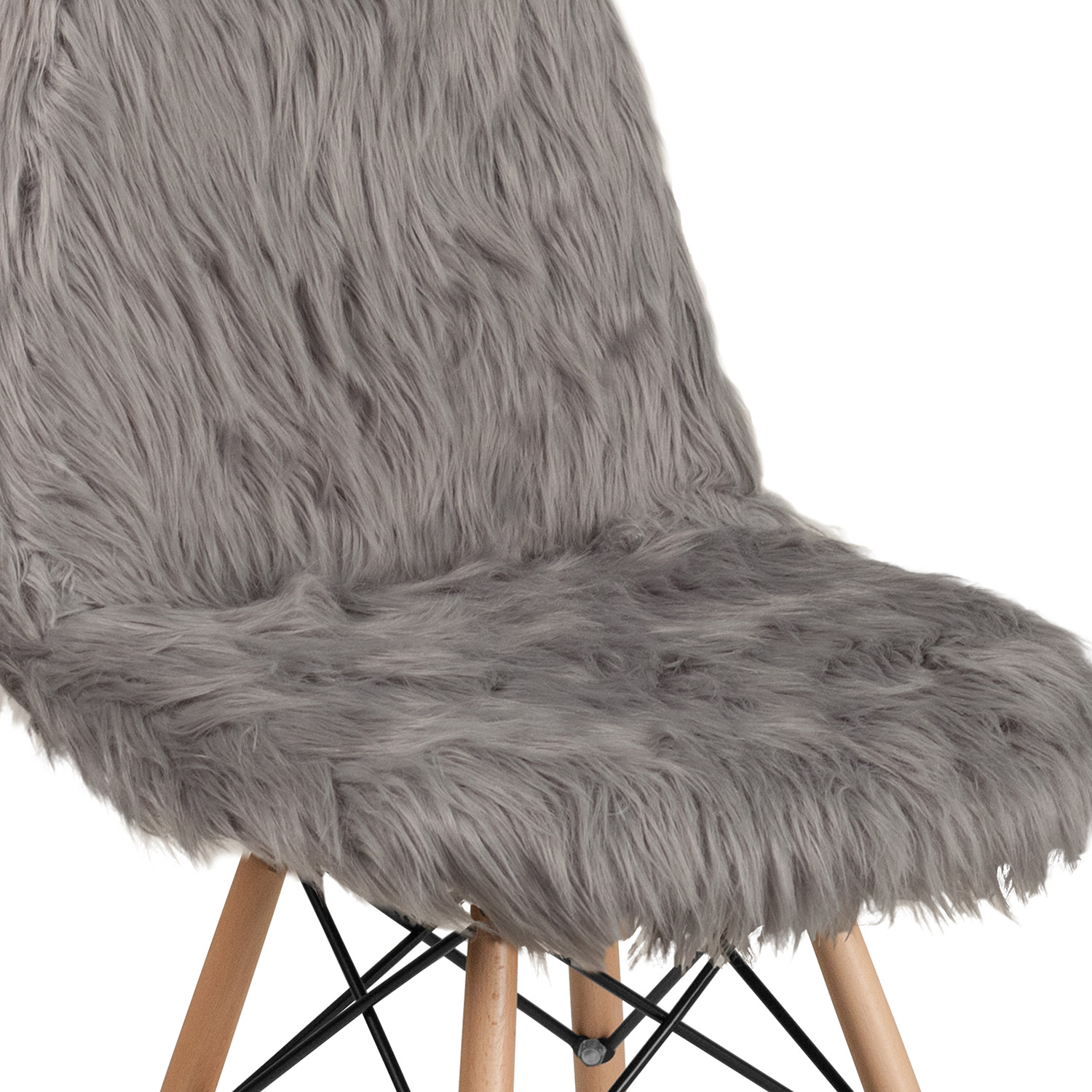 BLNK Calvin Shaggy Dog Accent Chair - Charcoal Gray