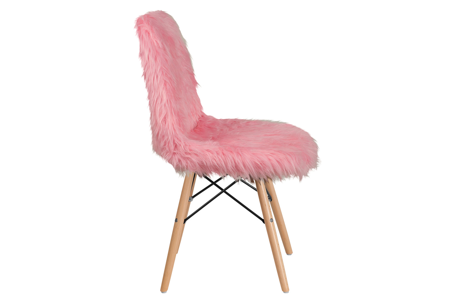BLNK Calvin Shaggy Dog Accent Chair - Light Pink