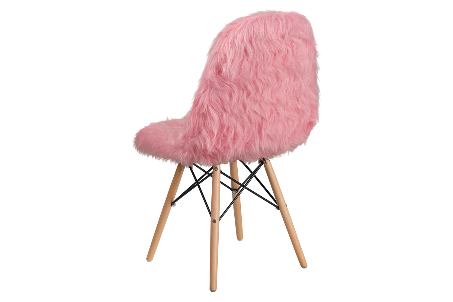BLNK Calvin Shaggy Dog Accent Chair - Light Pink
