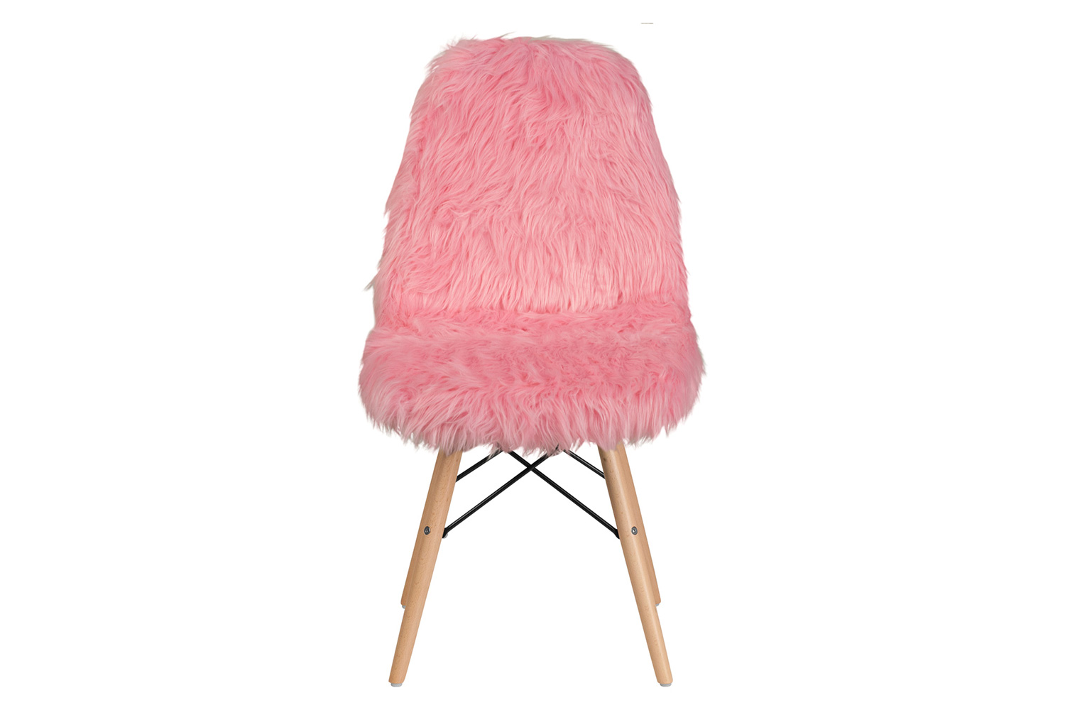 BLNK Calvin Shaggy Dog Accent Chair - Light Pink