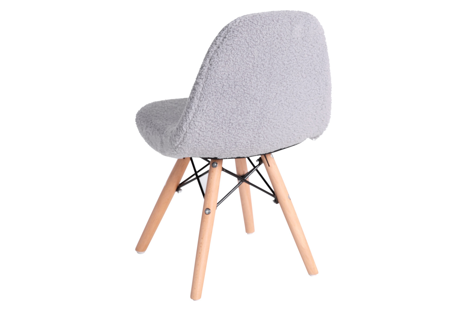BLNK Zula Shearling Faux Shearling Accent Chair with Beechwood Legs - Gray