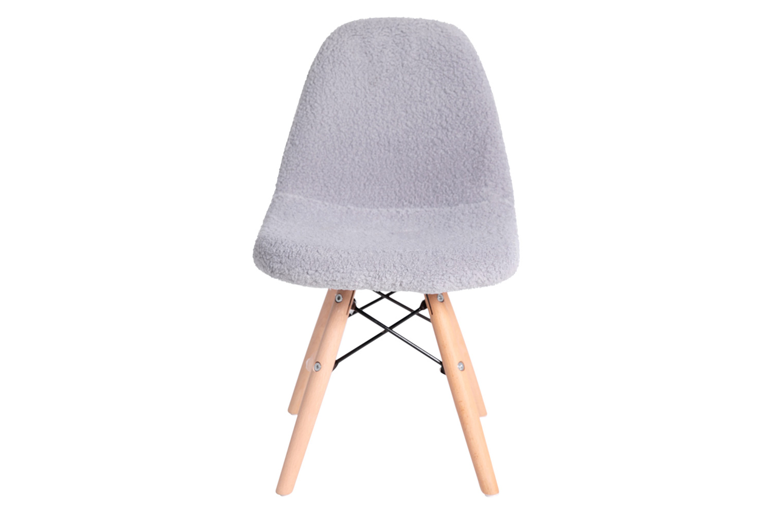 BLNK Zula Shearling Faux Shearling Accent Chair with Beechwood Legs - Gray