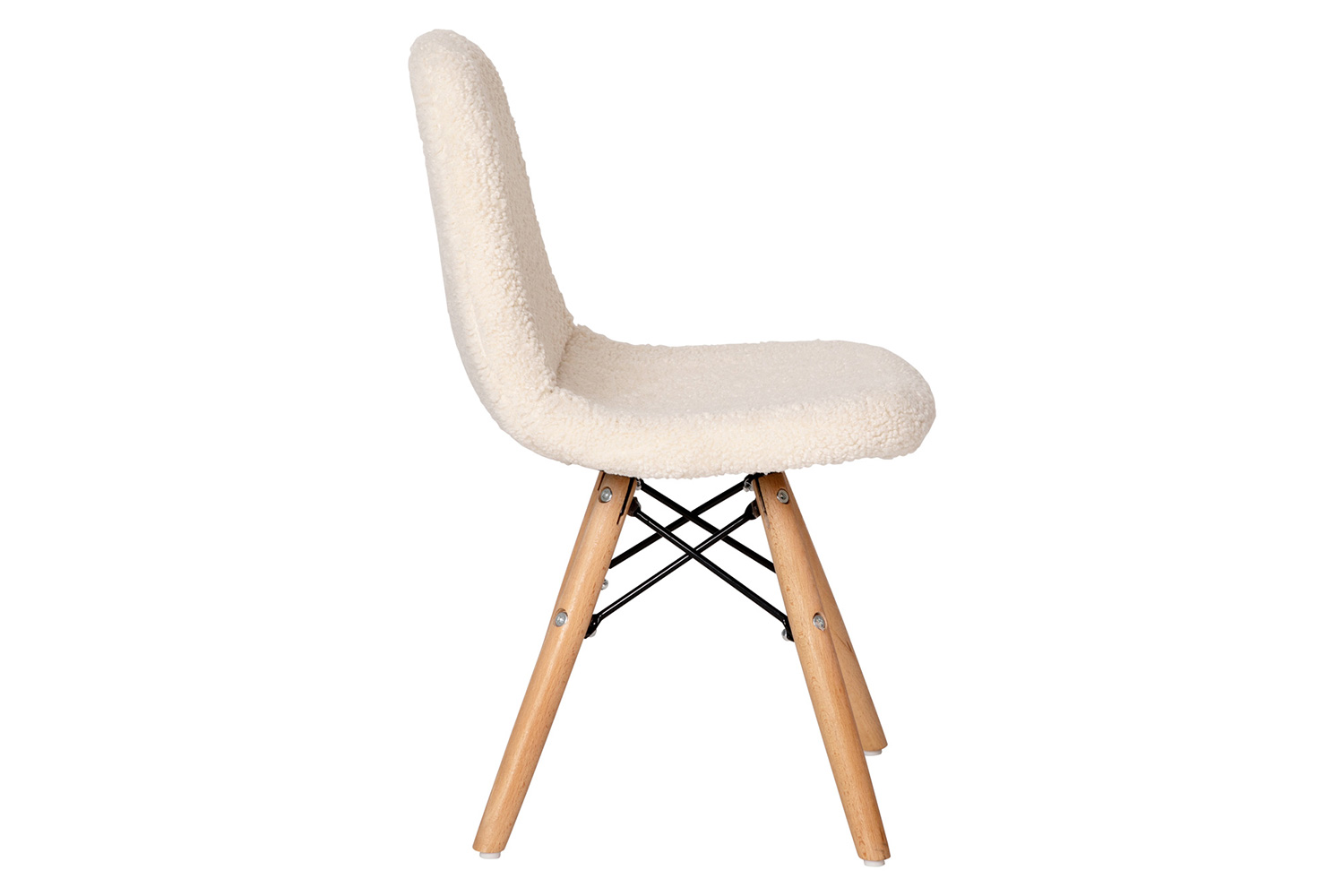 BLNK Zula Shearling Faux Shearling Accent Chair with Beechwood Legs - Off/White