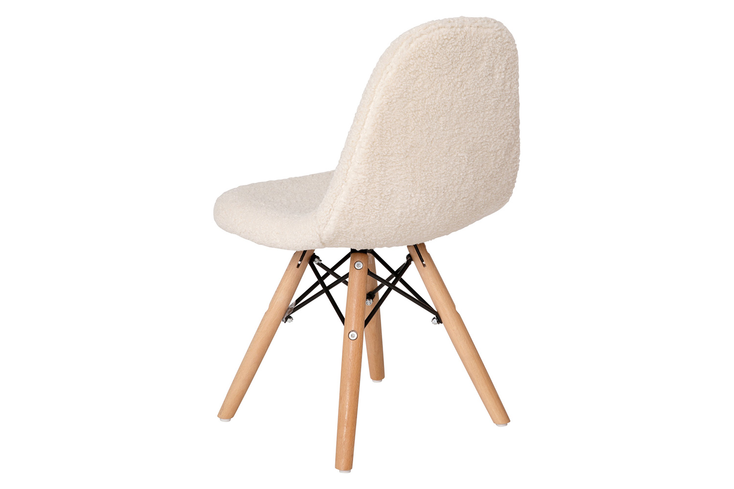 BLNK Zula Shearling Faux Shearling Accent Chair with Beechwood Legs - Off/White