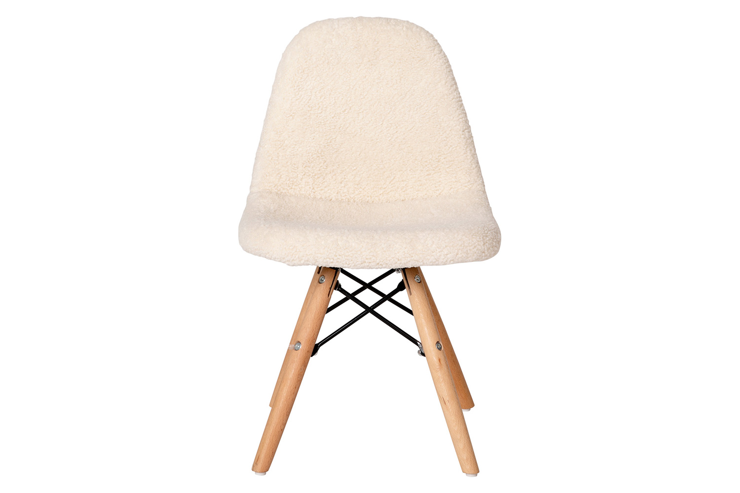 BLNK Zula Shearling Faux Shearling Accent Chair with Beechwood Legs - Off/White