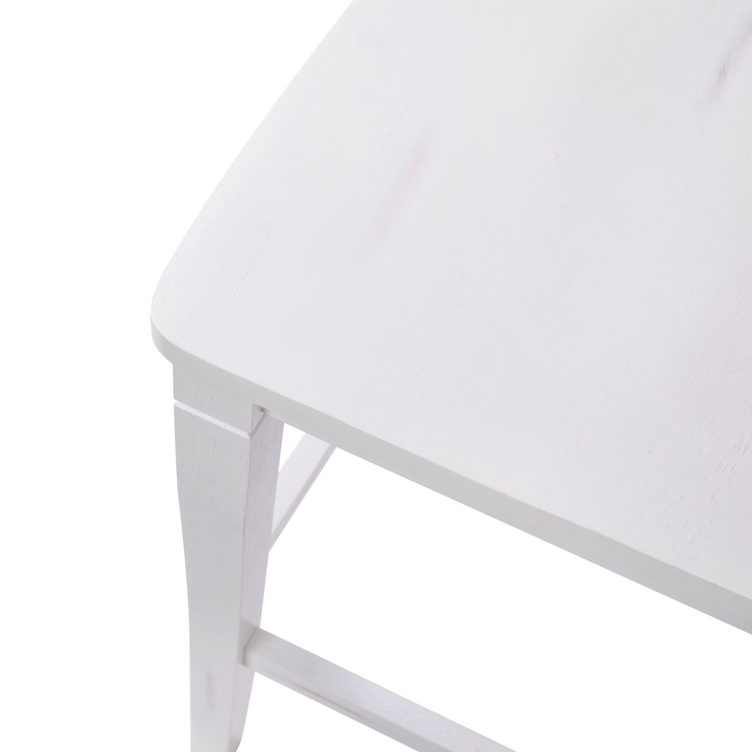 BLNK Liesel Commercial Wood Classic Ladderback Counter Height Bar Stool with Solid Wood Seat Set of 2 - Antique White Wash