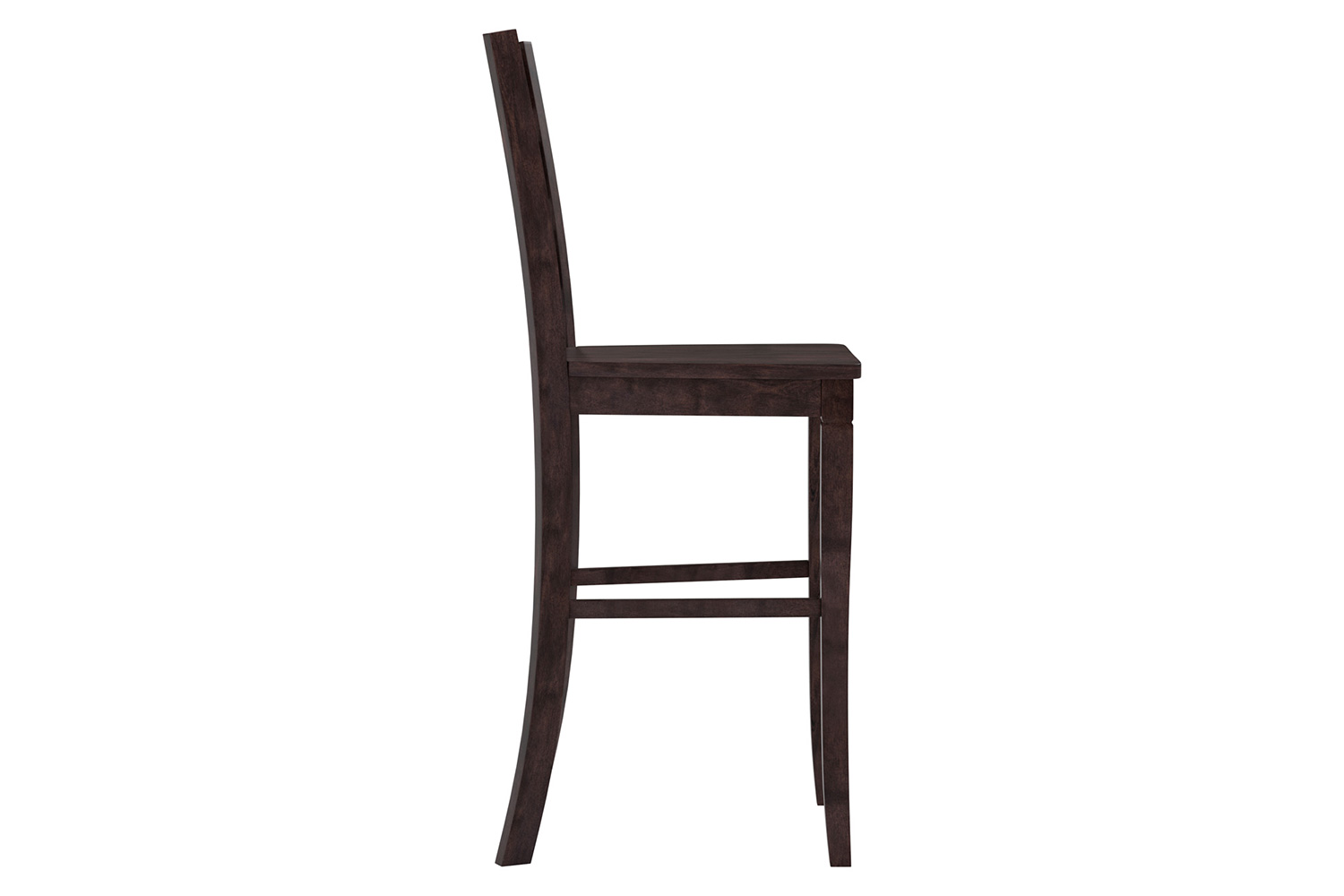 BLNK Liesel Commercial Wood Classic Ladderback Bar Height Bar Stool with Solid Wood Seat Set of 2 - Gray Wash Walnut