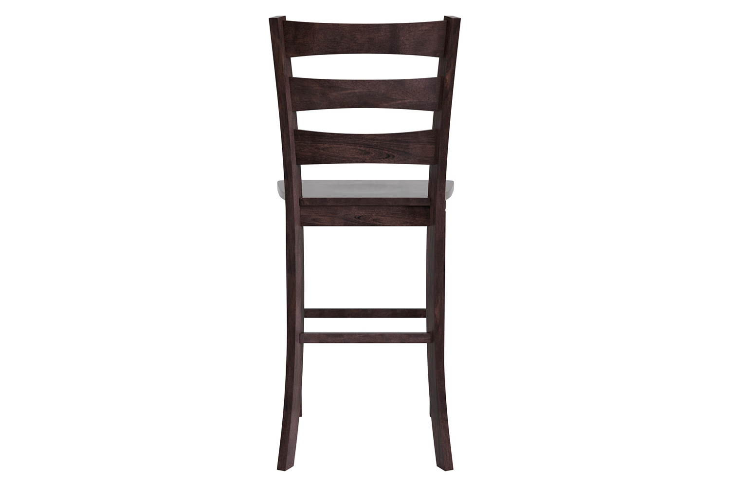 BLNK Liesel Commercial Wood Classic Ladderback Bar Height Bar Stool with Solid Wood Seat Set of 2 - Gray Wash Walnut