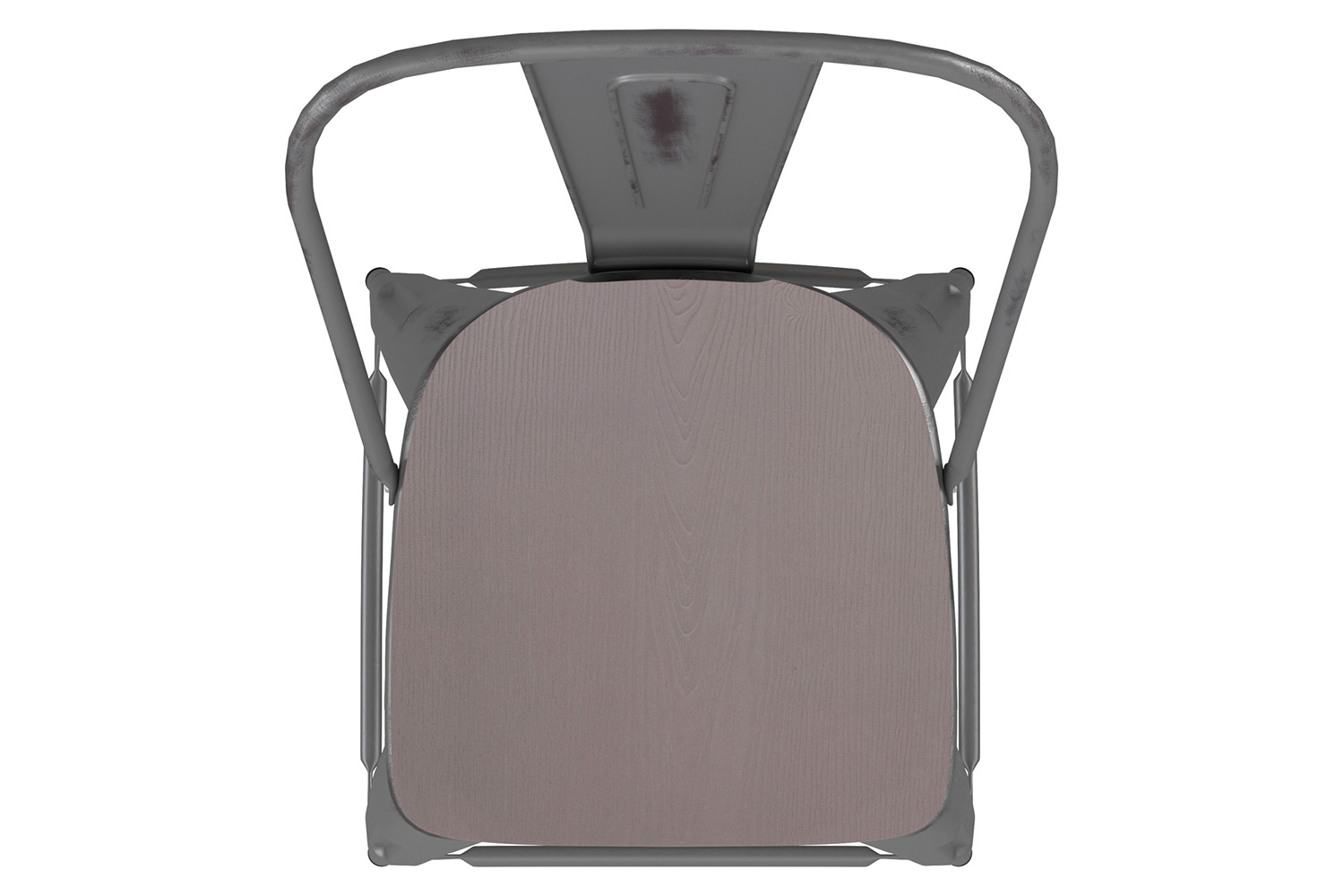 BLNK Carly Commercial Metal Indoor-Outdoor Counter Height Stool with Poly Resin Wood Seat - Silver Gray/Gray