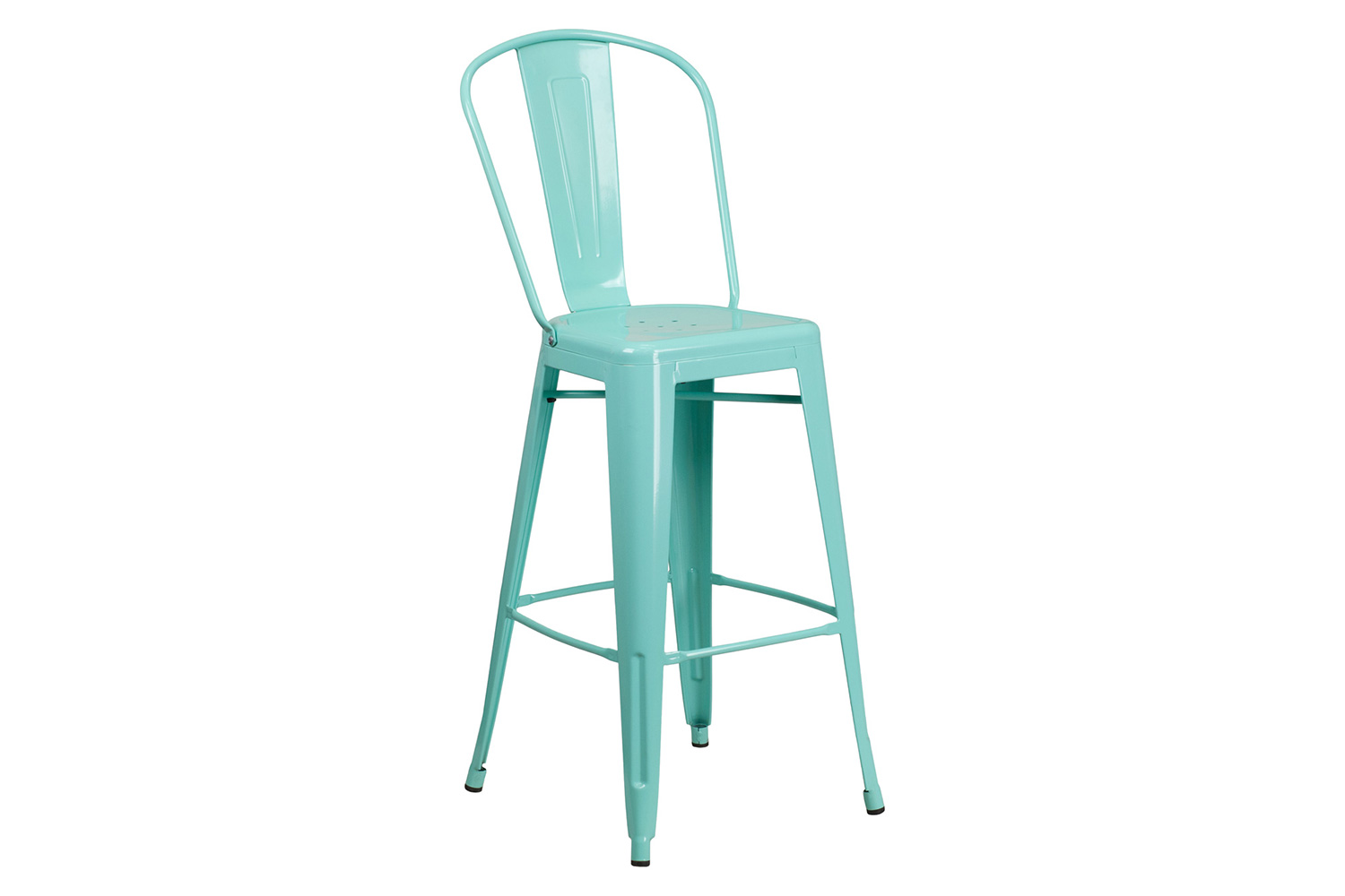 BLNK - Cindy Commercial Metal Indoor-Outdoor Bar Stool with Back