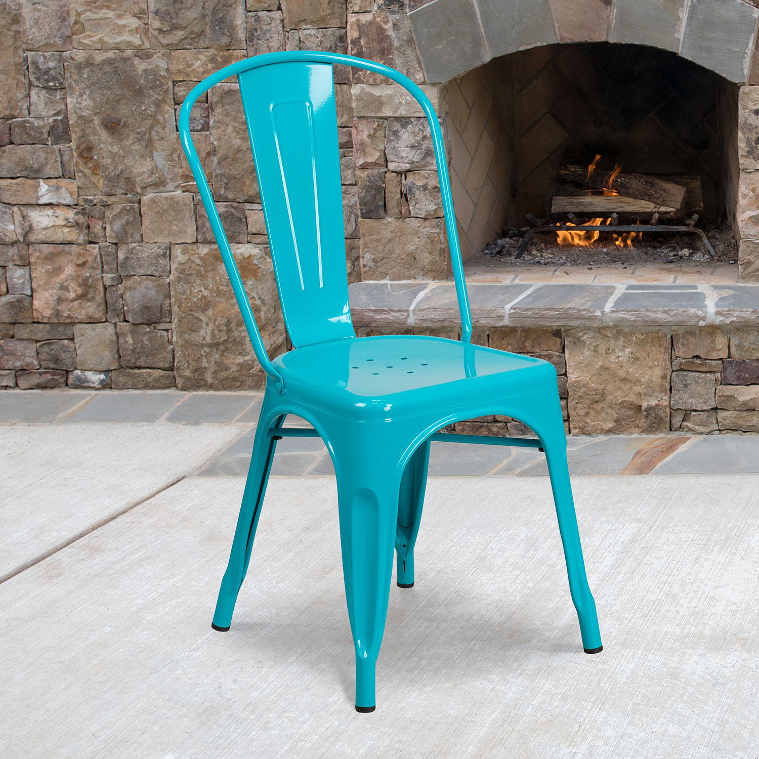 BLNK - Tenley Commercial Metal Indoor-Outdoor Stackable Chair