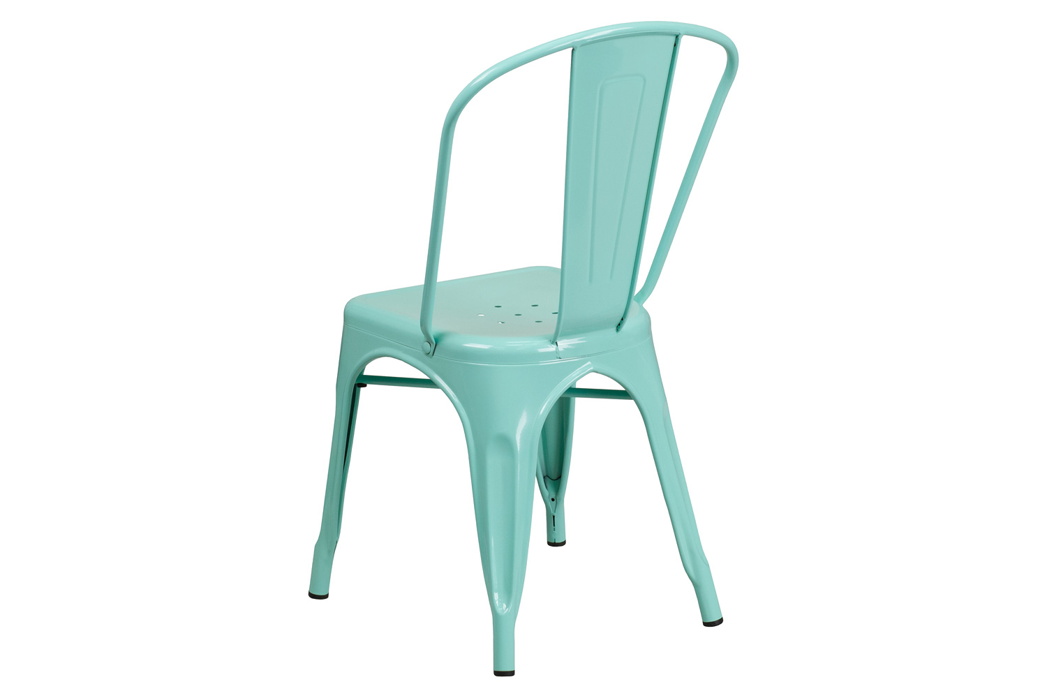 BLNK Tenley Commercial Metal Indoor-Outdoor Stackable Chair - Mint Green