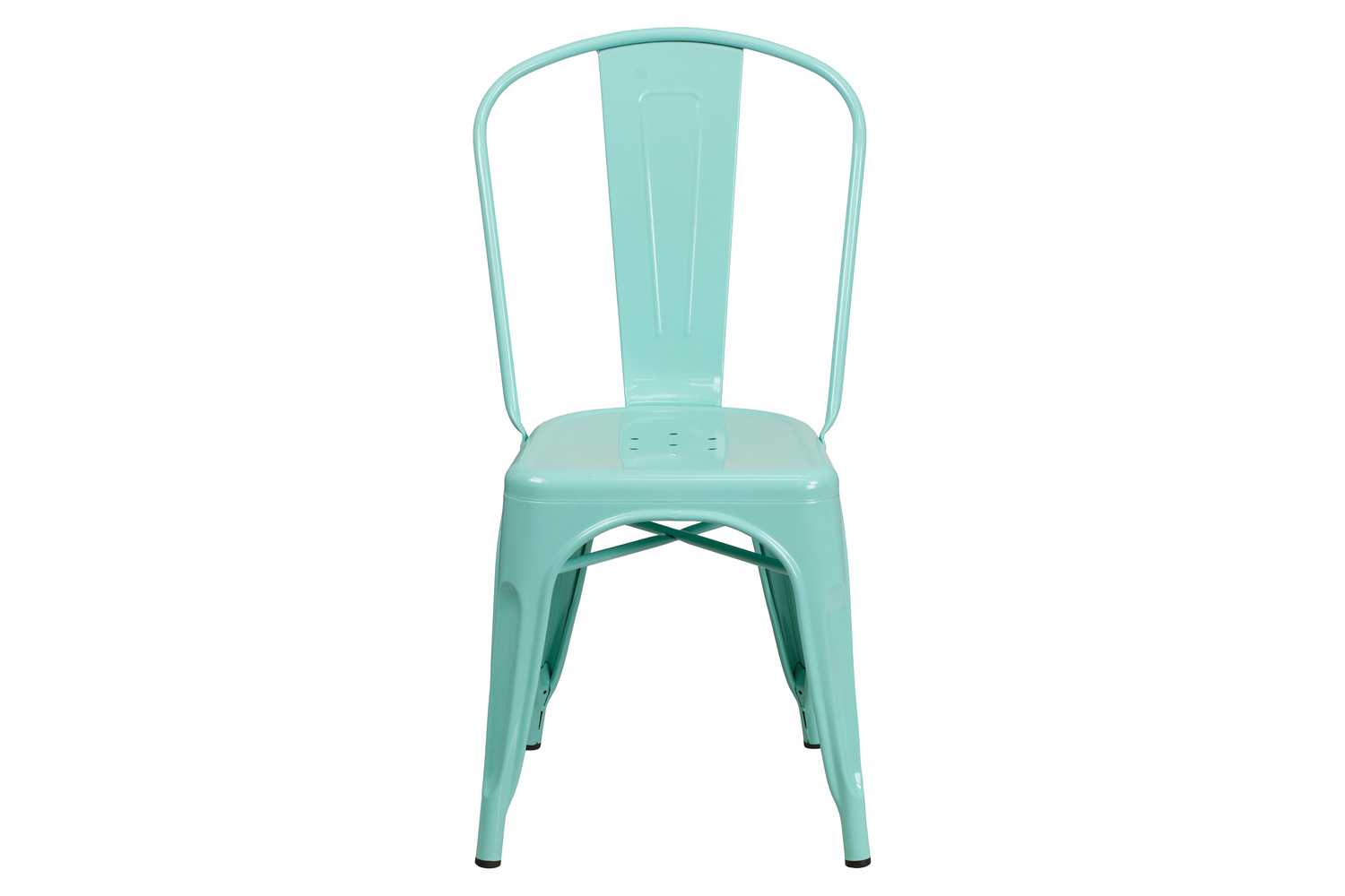 BLNK Tenley Commercial Metal Indoor-Outdoor Stackable Chair - Mint Green