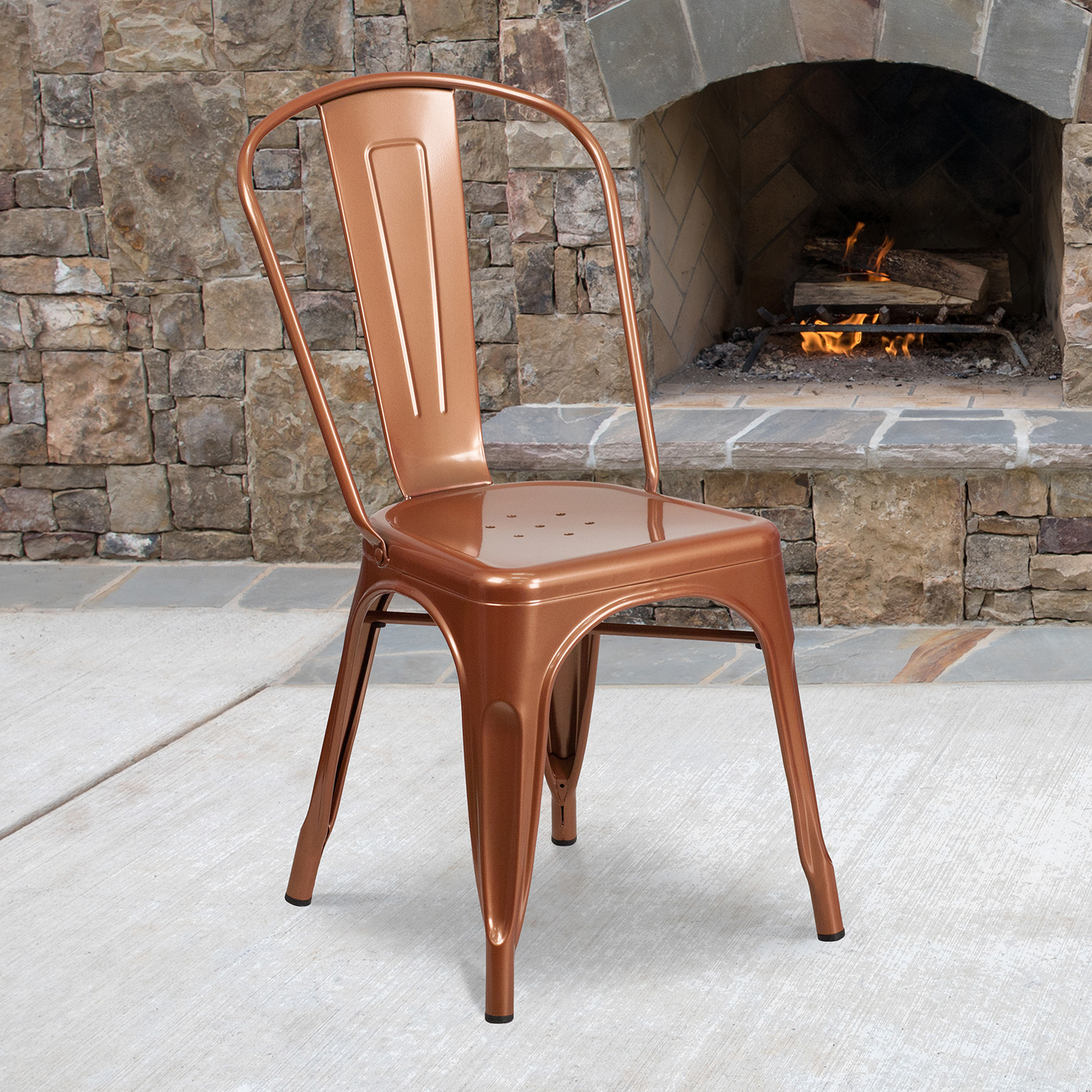 BLNK - Tenley Commercial Metal Indoor-Outdoor Stackable Chair