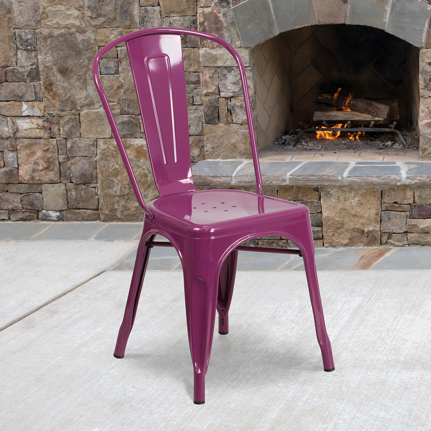 BLNK - Tenley Commercial Metal Indoor-Outdoor Stackable Chair