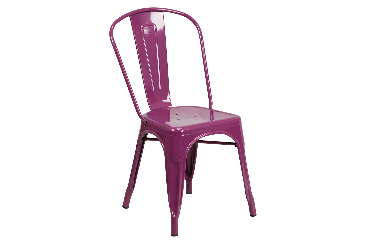 BLNK Tenley Commercial Metal Indoor-Outdoor Stackable Chair - Purple