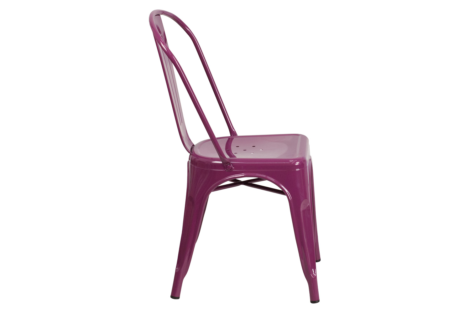 BLNK Tenley Commercial Metal Indoor-Outdoor Stackable Chair - Purple