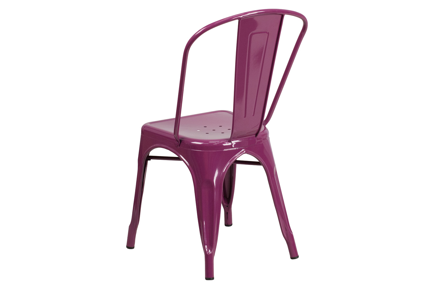 BLNK Tenley Commercial Metal Indoor-Outdoor Stackable Chair - Purple