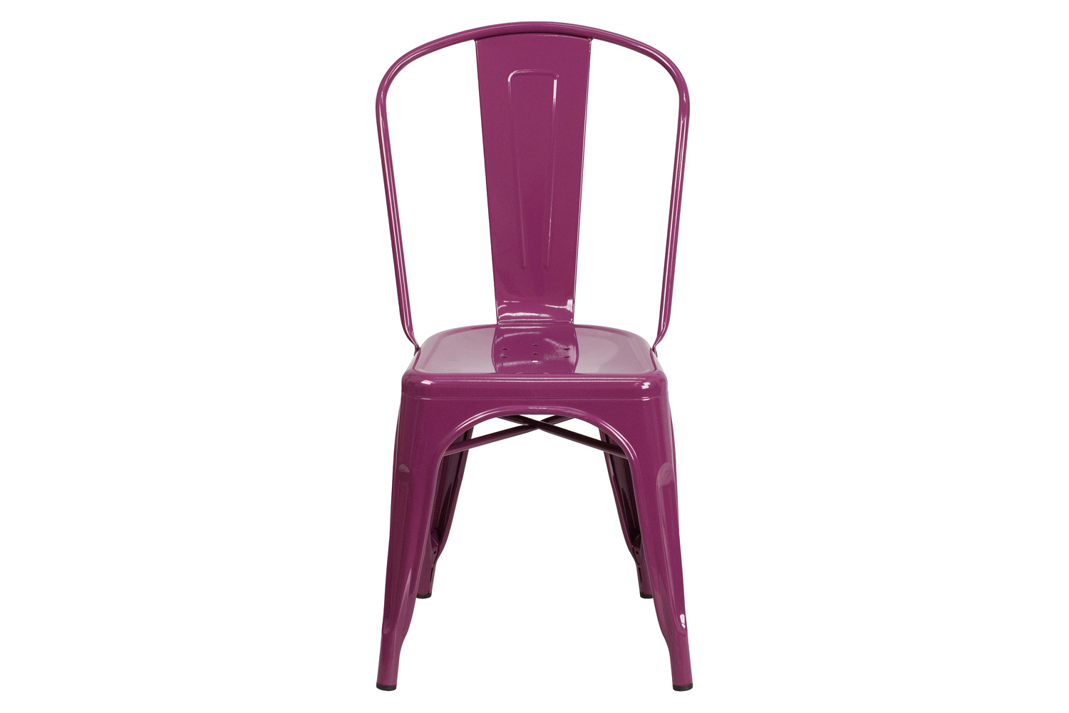 BLNK Tenley Commercial Metal Indoor-Outdoor Stackable Chair - Purple