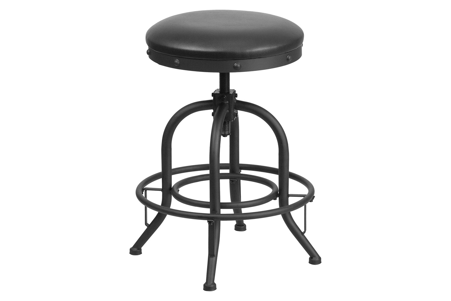 BLNK - Carrington LeatherSoft Counter Height Stool with Swivel Lift Black Seat
