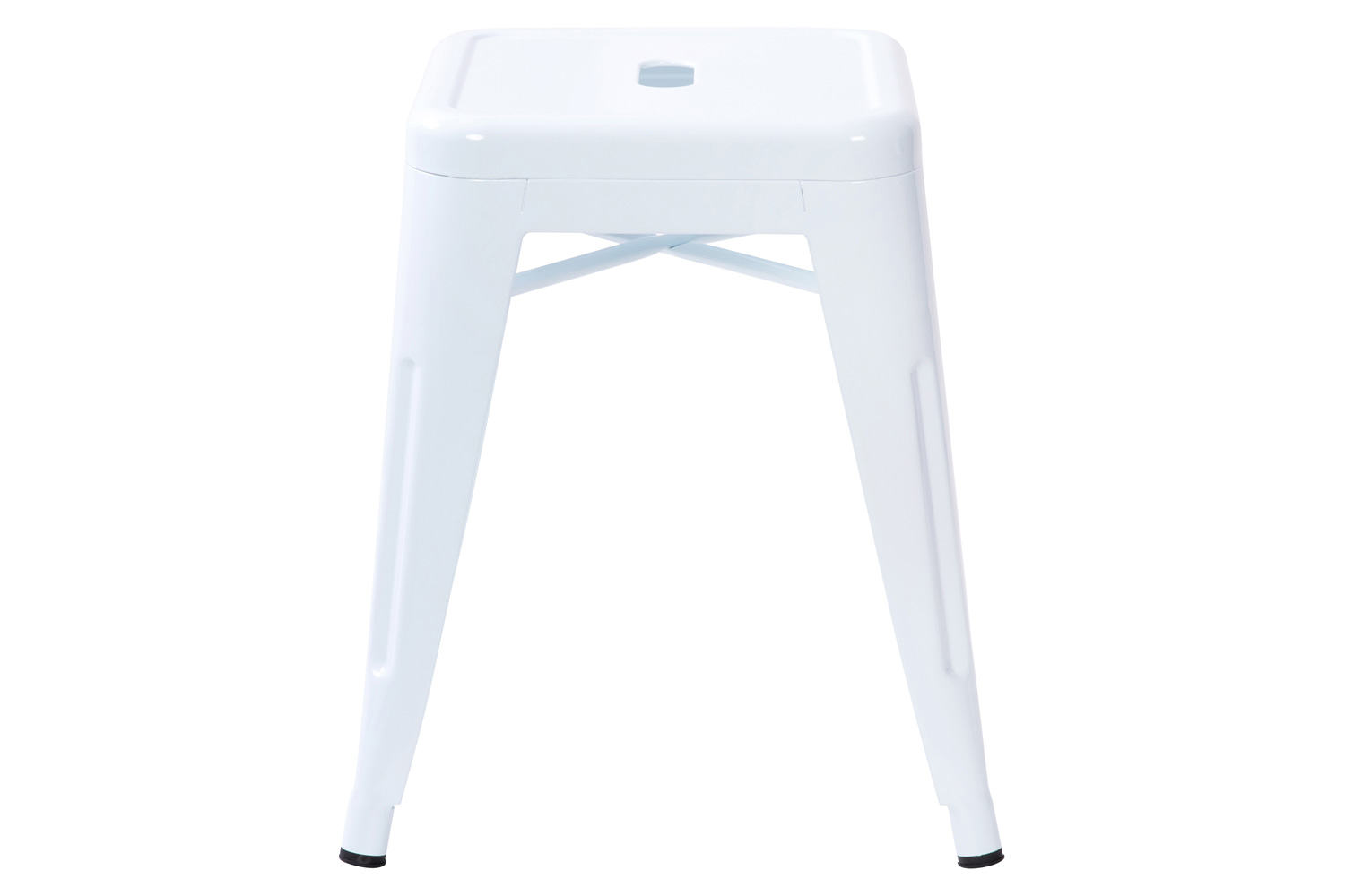 BLNK Kai Commercial Indoor Metal Backless Stackable Table Height Dining Stool Set of 4 - White