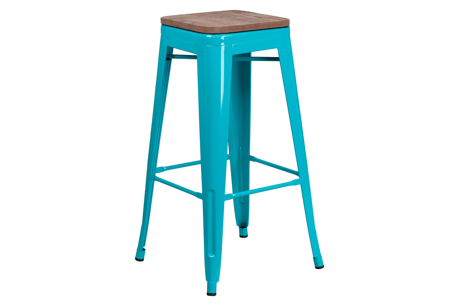 BLNK - Murray Backless Bar Stool with Square Wood Seat