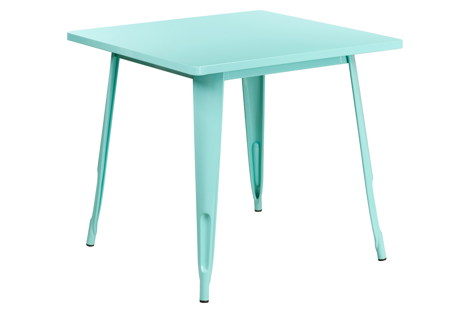 BLNK Felix Commercial Square Metal Indoor-Outdoor Table - Mint Green