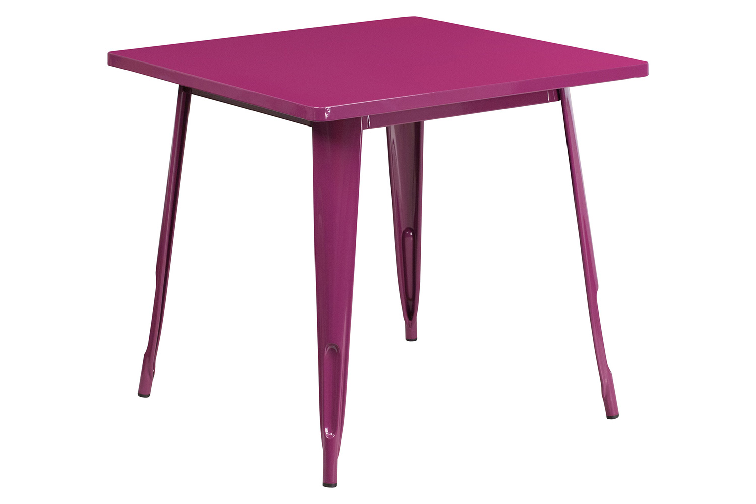 BLNK Felix Commercial Square Metal Indoor-Outdoor Table - Purple