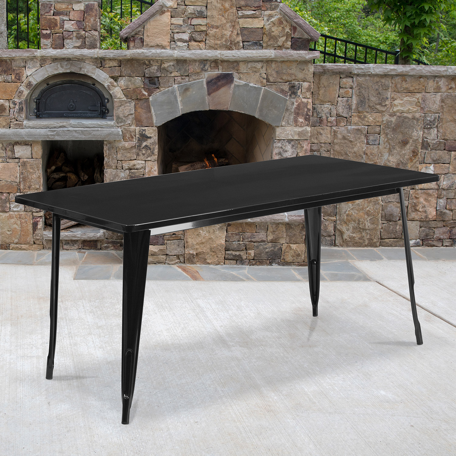BLNK - Charis Commercial Rectangular Metal Indoor-Outdoor Table