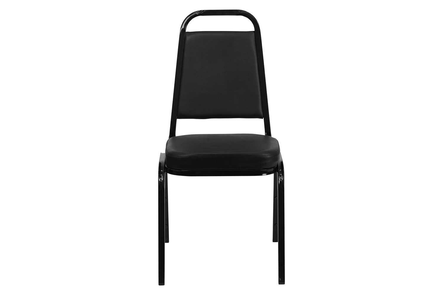 BLNK HERCULES Series Vinyl Trapezoidal Back Stacking Banquet Chair - Black, 36"H