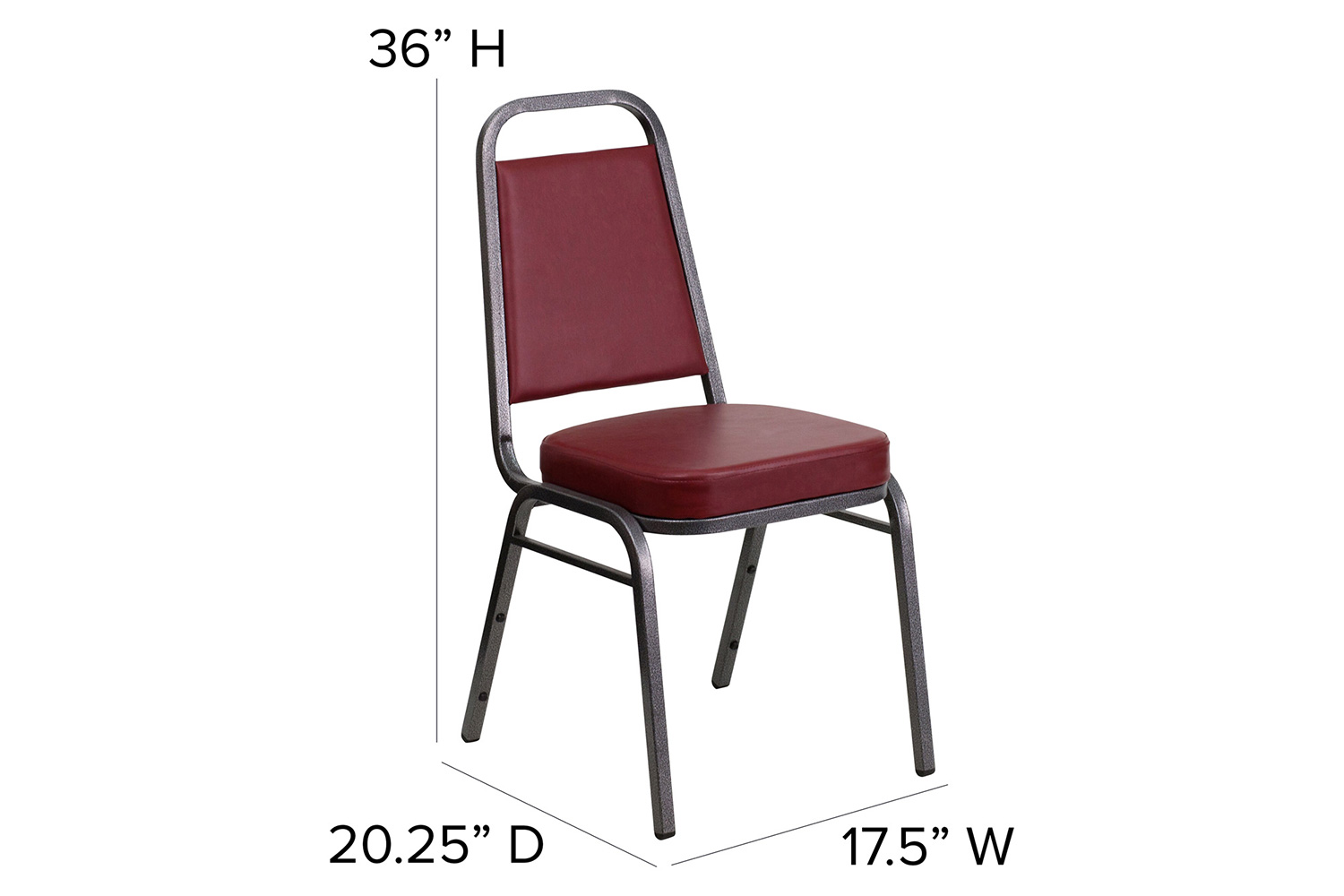 BLNK HERCULES Series Vinyl Trapezoidal Back Stacking Banquet Chair - Burgundy, 36"H