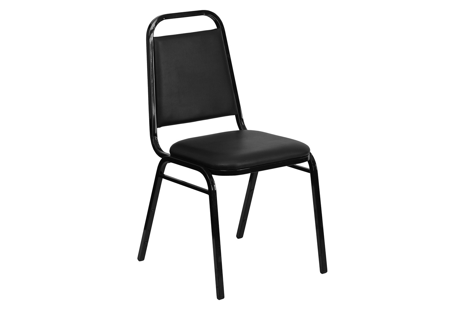 BLNK HERCULES Series Vinyl Trapezoidal Back Stacking Banquet Chair - Black, 34"H