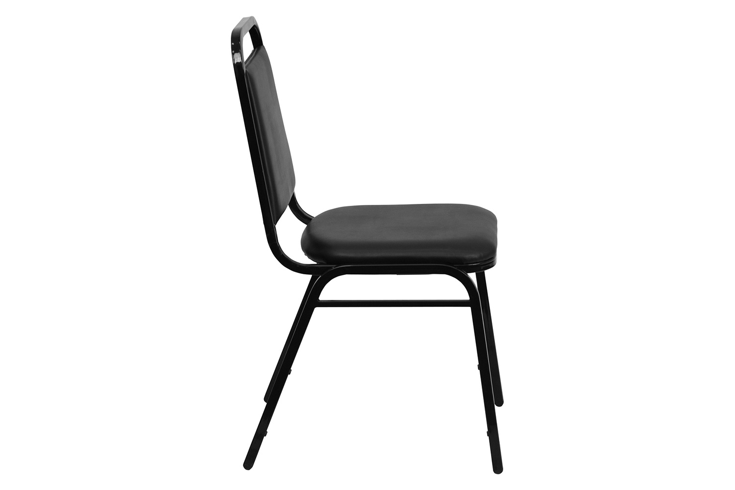 BLNK HERCULES Series Vinyl Trapezoidal Back Stacking Banquet Chair - Black, 34"H