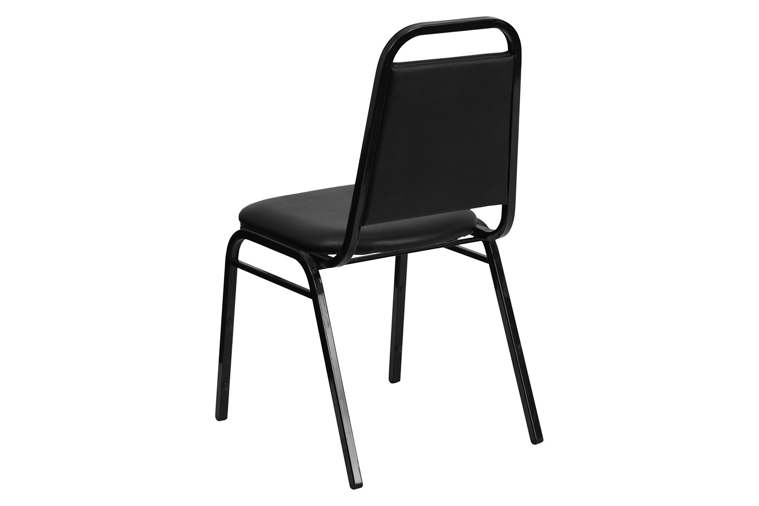 BLNK HERCULES Series Vinyl Trapezoidal Back Stacking Banquet Chair - Black, 34"H