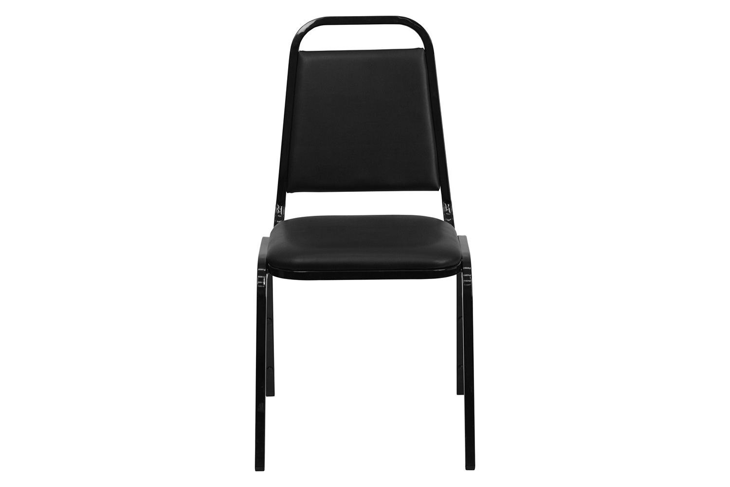 BLNK HERCULES Series Vinyl Trapezoidal Back Stacking Banquet Chair - Black, 34"H