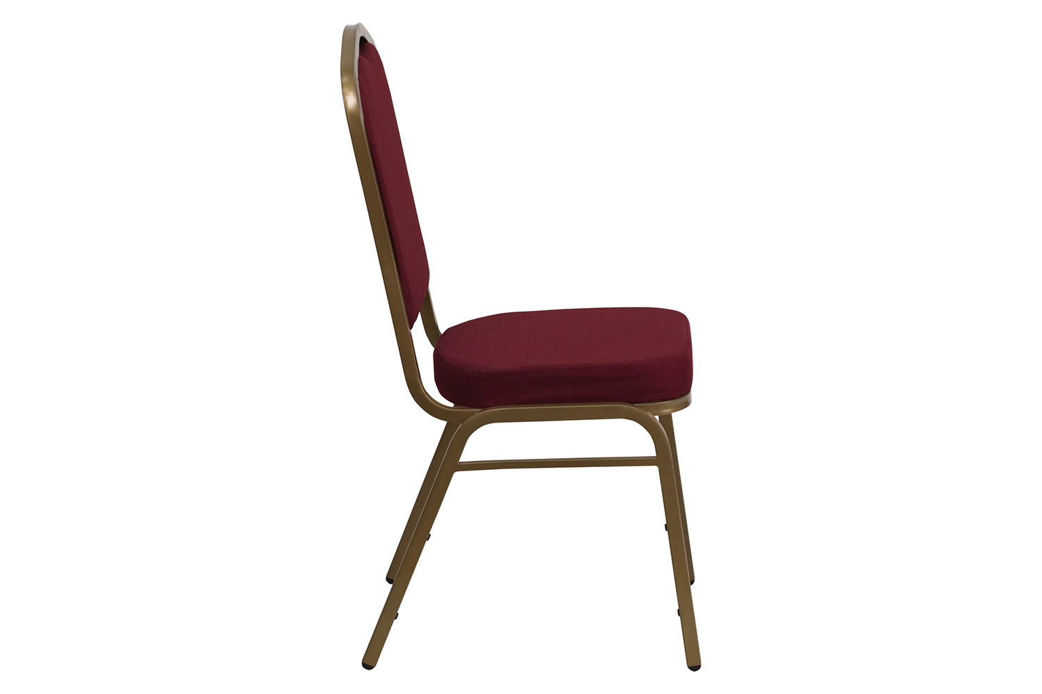 BLNK HERCULES Series Fabric Crown Back Stacking Banquet Chair with Gold Frame - Burgundy