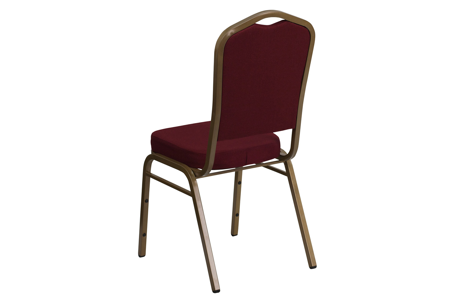 BLNK HERCULES Series Fabric Crown Back Stacking Banquet Chair with Gold Frame - Burgundy