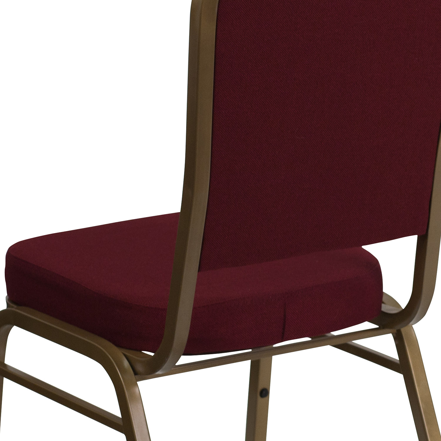 BLNK HERCULES Series Fabric Crown Back Stacking Banquet Chair with Gold Frame - Burgundy