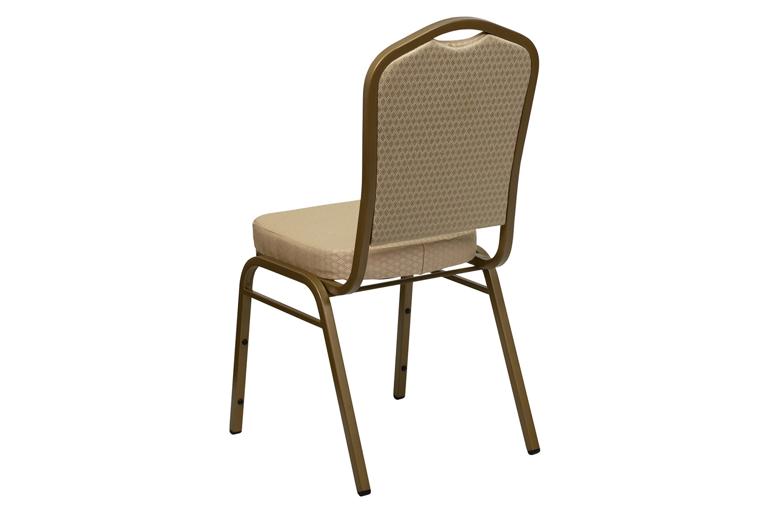 BLNK HERCULES Series Fabric Crown Back Stacking Banquet Chair with Gold Frame - Beige Patterned