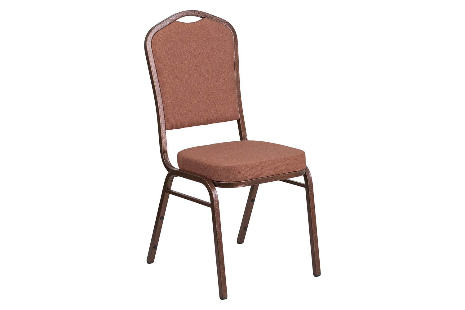 BLNK HERCULES Series Fabric Crown Back Stacking Banquet Chair with Copper Vein Frame - Brown