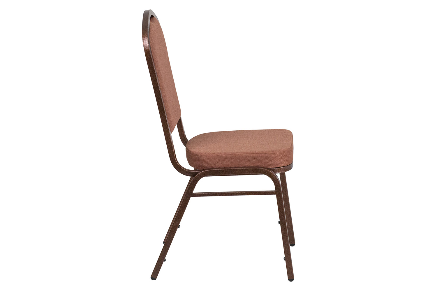 BLNK HERCULES Series Fabric Crown Back Stacking Banquet Chair with Copper Vein Frame - Brown