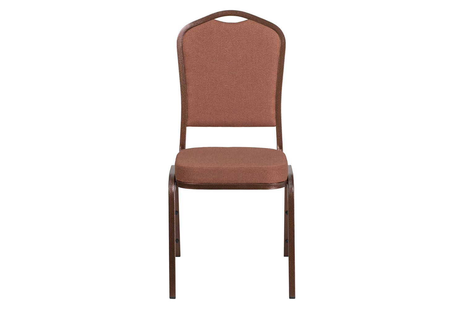 BLNK HERCULES Series Fabric Crown Back Stacking Banquet Chair with Copper Vein Frame - Brown